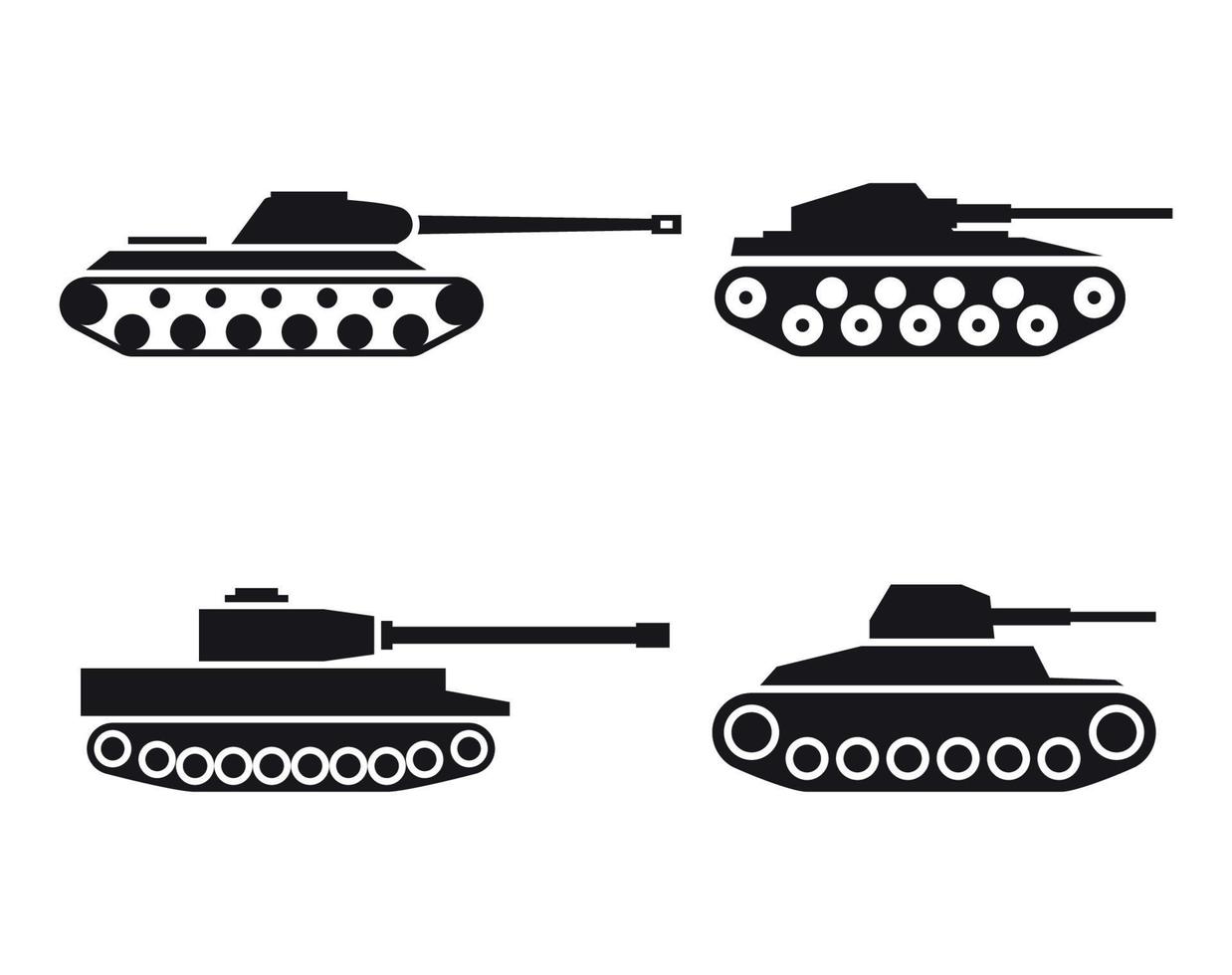 tank silhouet pictogrammen reeks vector