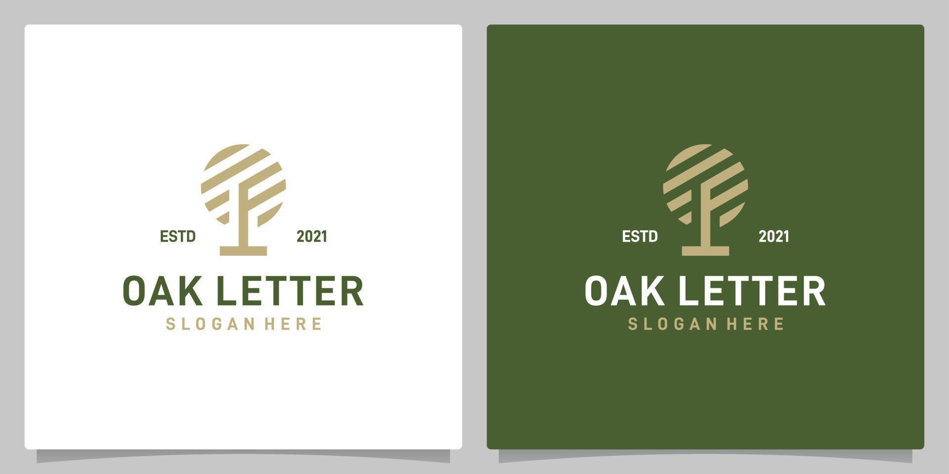 wijnoogst eik boom abstract ontwerp logo vector met brief f logo inspiratie. premie vector