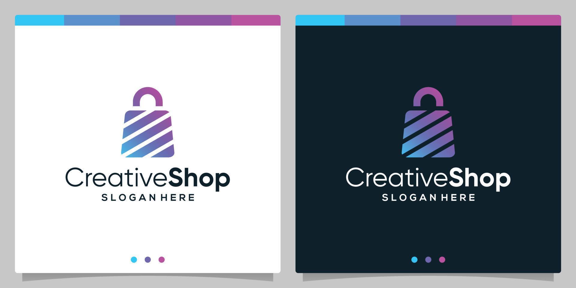 sjabloon ontwerp logo boodschappen doen zak abstract. premie vector