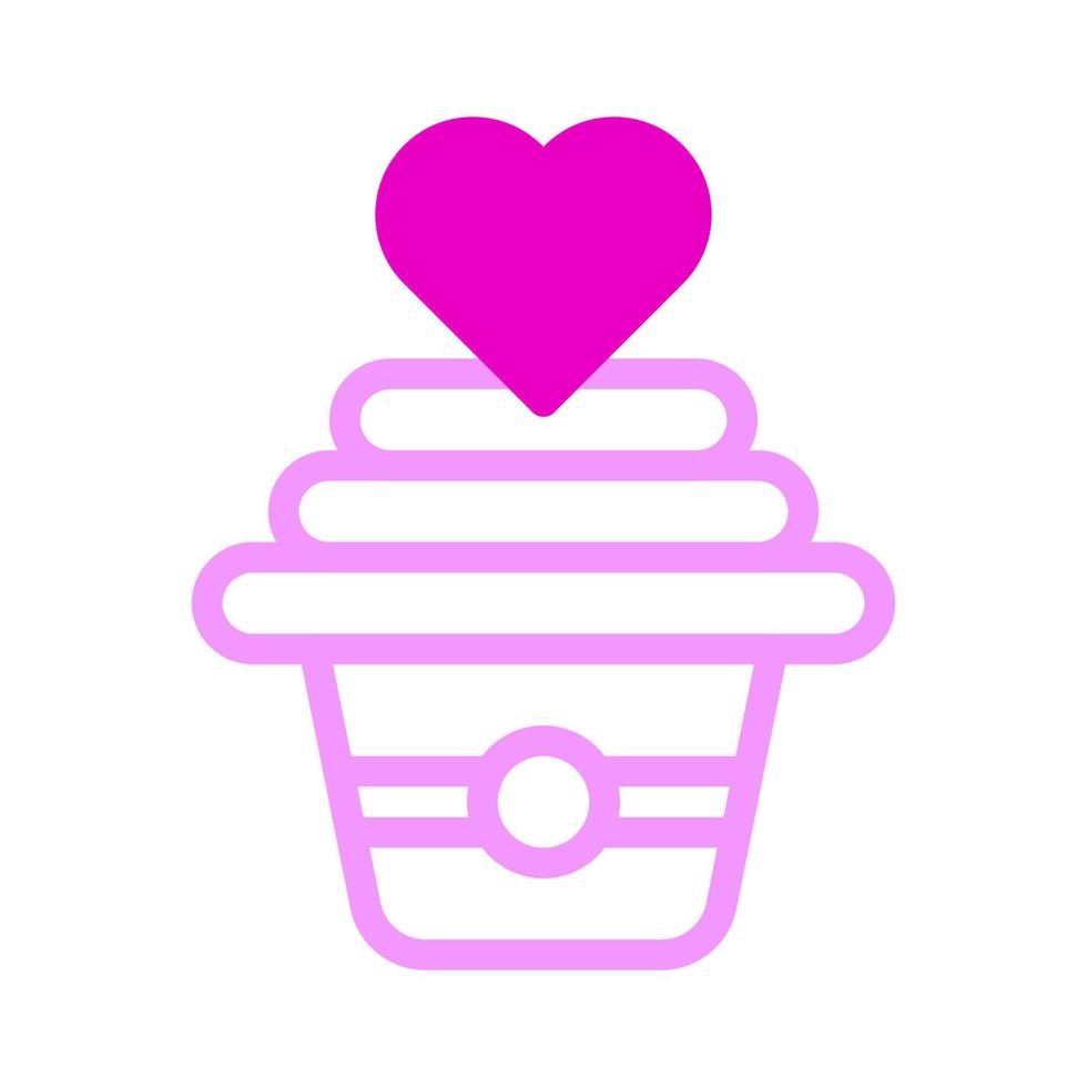 taart icoon dualtone roze stijl Valentijn vector illustratie perfect.