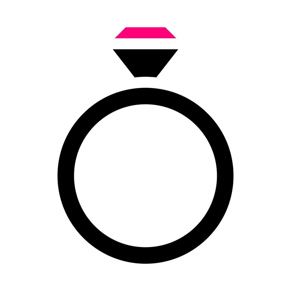 ring icoon solide zwart roze stijl Valentijn vector illustratie perfect.