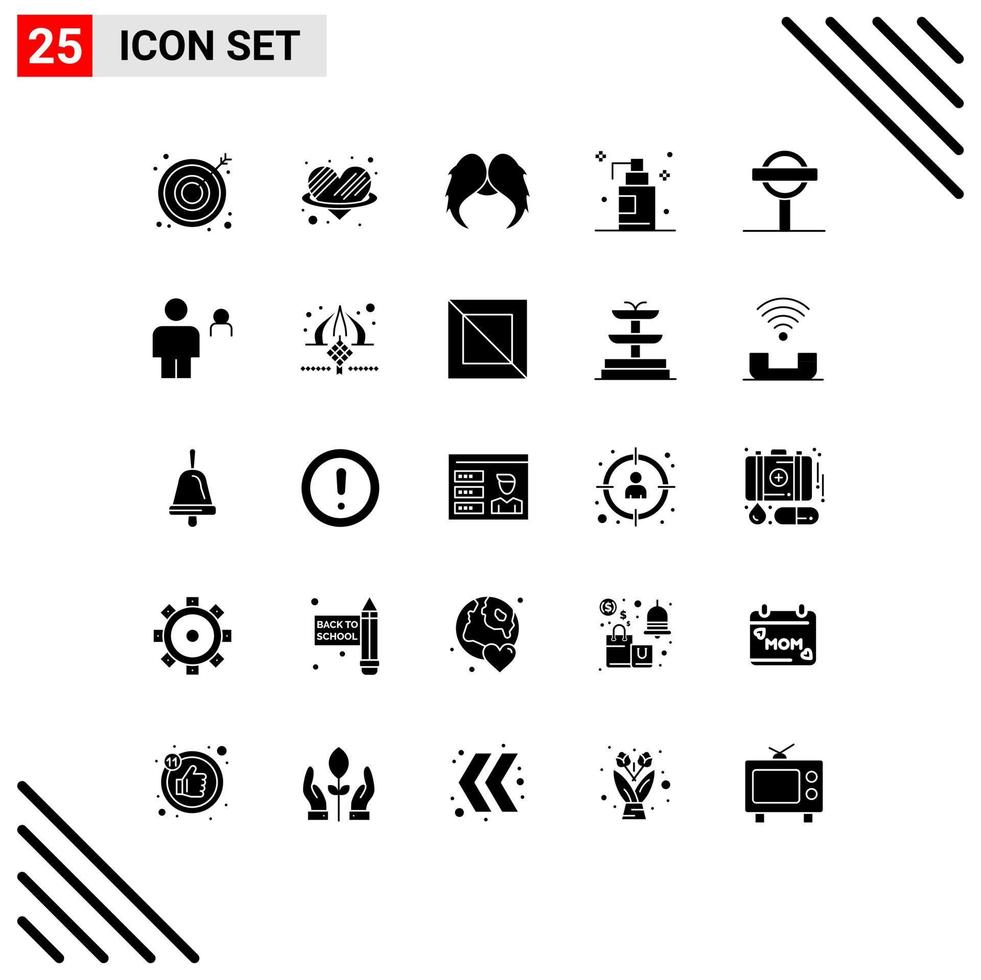 universeel icoon symbolen groep van 25 modern solide glyphs van bord weg hipster kamer gel bewerkbare vector ontwerp elementen