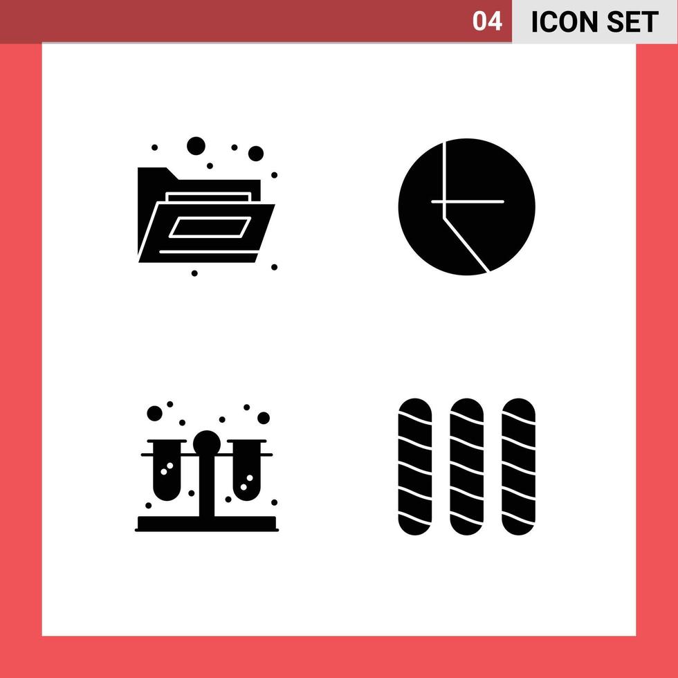 modern reeks van 4 solide glyphs pictogram van bestanden brood tabel bloed brood bewerkbare vector ontwerp elementen