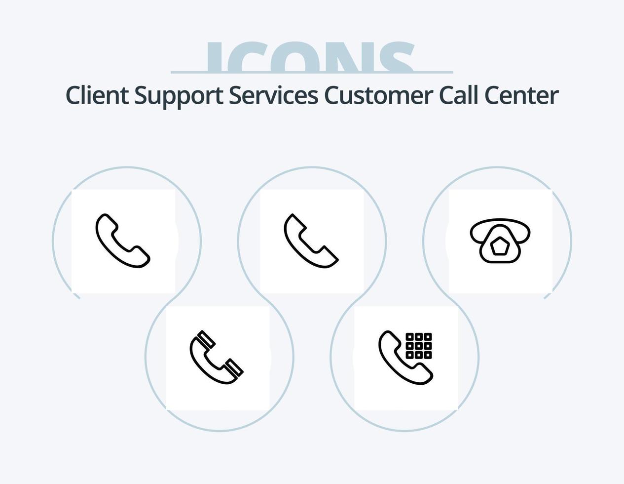 telefoontje lijn icoon pak 5 icoon ontwerp. . contact. inkomend vector