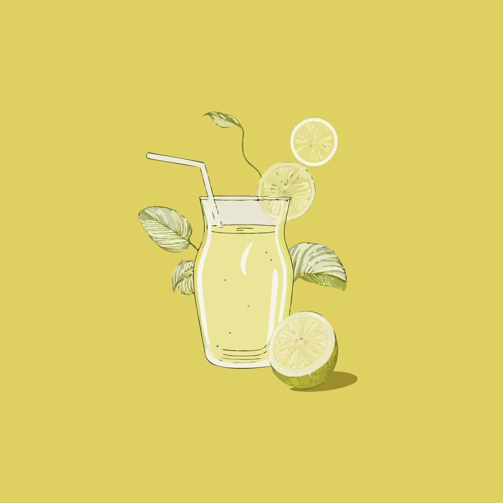 limonade drinken in glas kop vector