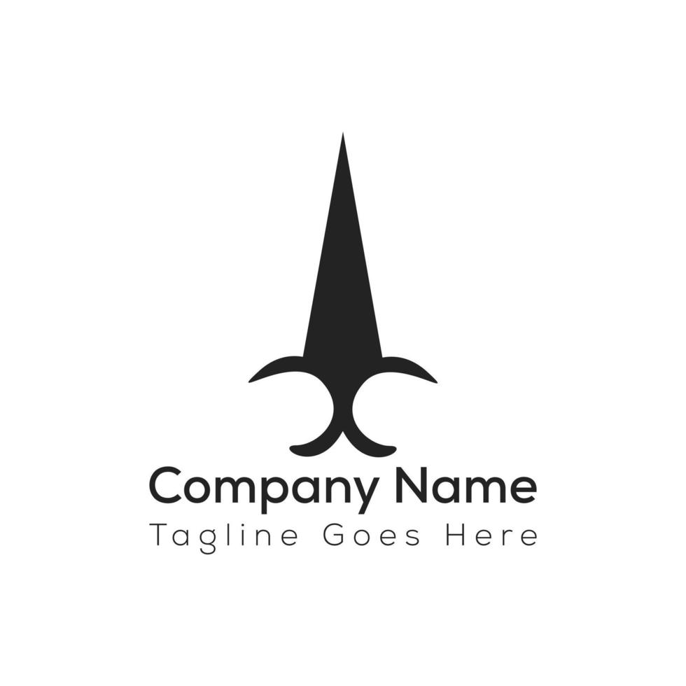 zwaard logo ontwerp, zwaard icoon vector sjabloon, minimalistische logo ontwerp