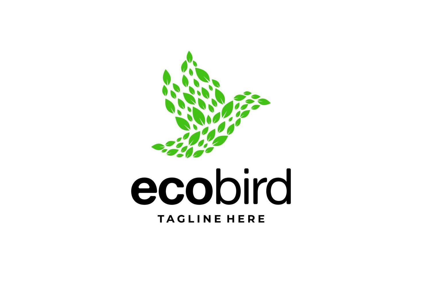 groen blad eco vogel logo vector