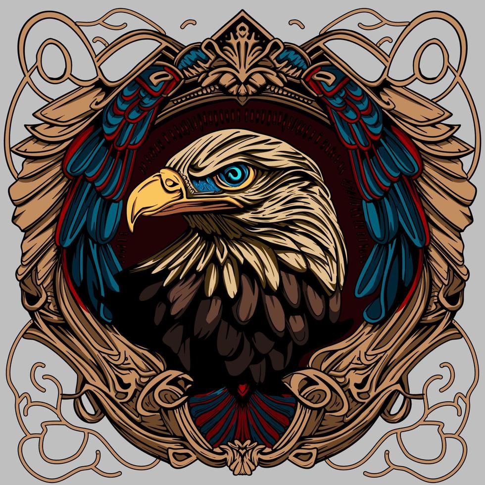 Amerikaans adelaar logo hand- getrokken illustratie vector