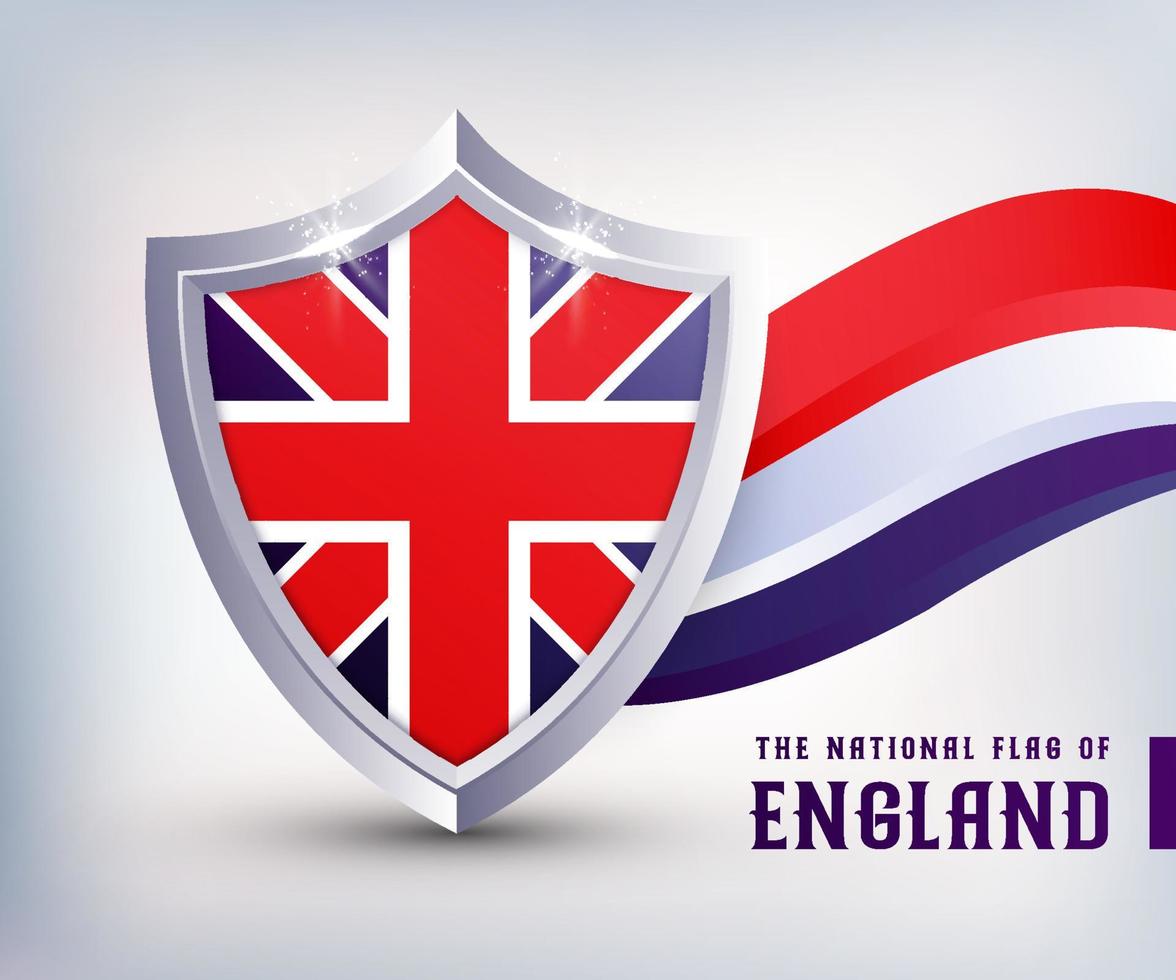 Engeland metaal schild vlag vector ontwerp. Engeland vlag schild ontwerp sjabloon. Engeland onafhankelijk dag nationaal vlag ontwerp.