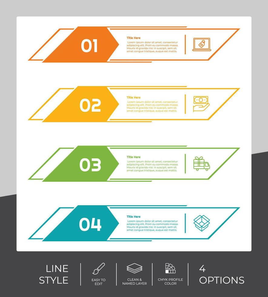 infographic vector ontwerp met 4 opties kan worden gebruikt voor werkstroom, presentatie, en bedrijf doel.