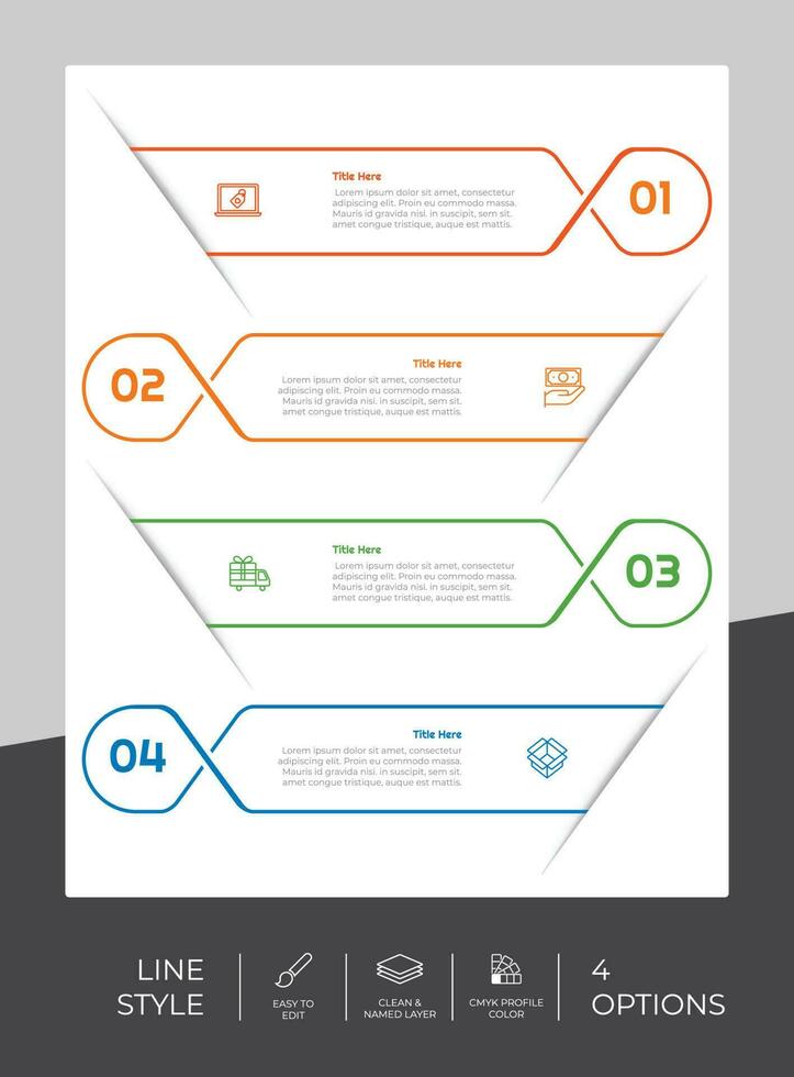 infographic vector ontwerp met 4 opties kan worden gebruikt voor werkstroom, presentatie, en bedrijf doel.