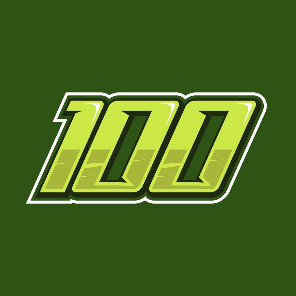 racing aantal 100 logo ontwerp vector