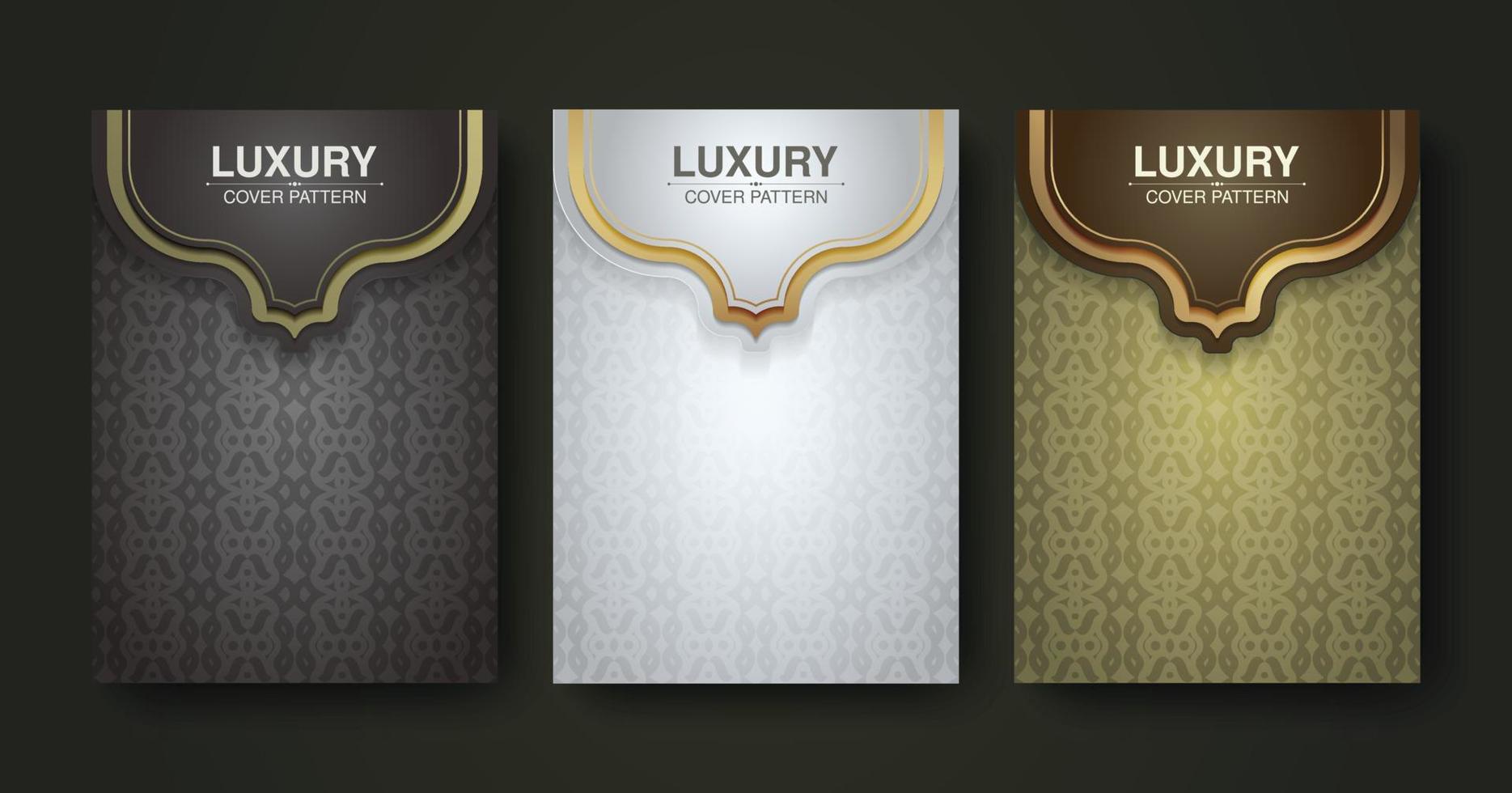 luxe ornament patroon boekomslag collectie vector