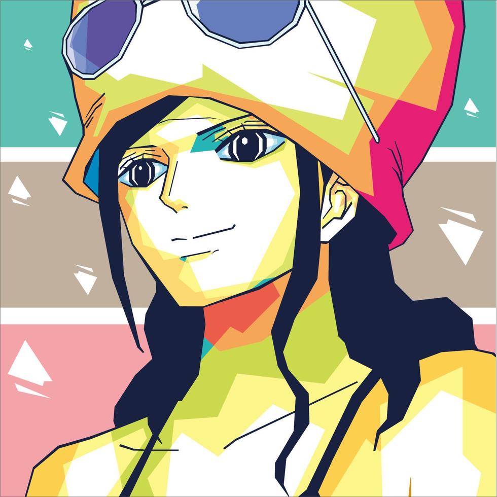 nico Robin in knal kunst stijl vector