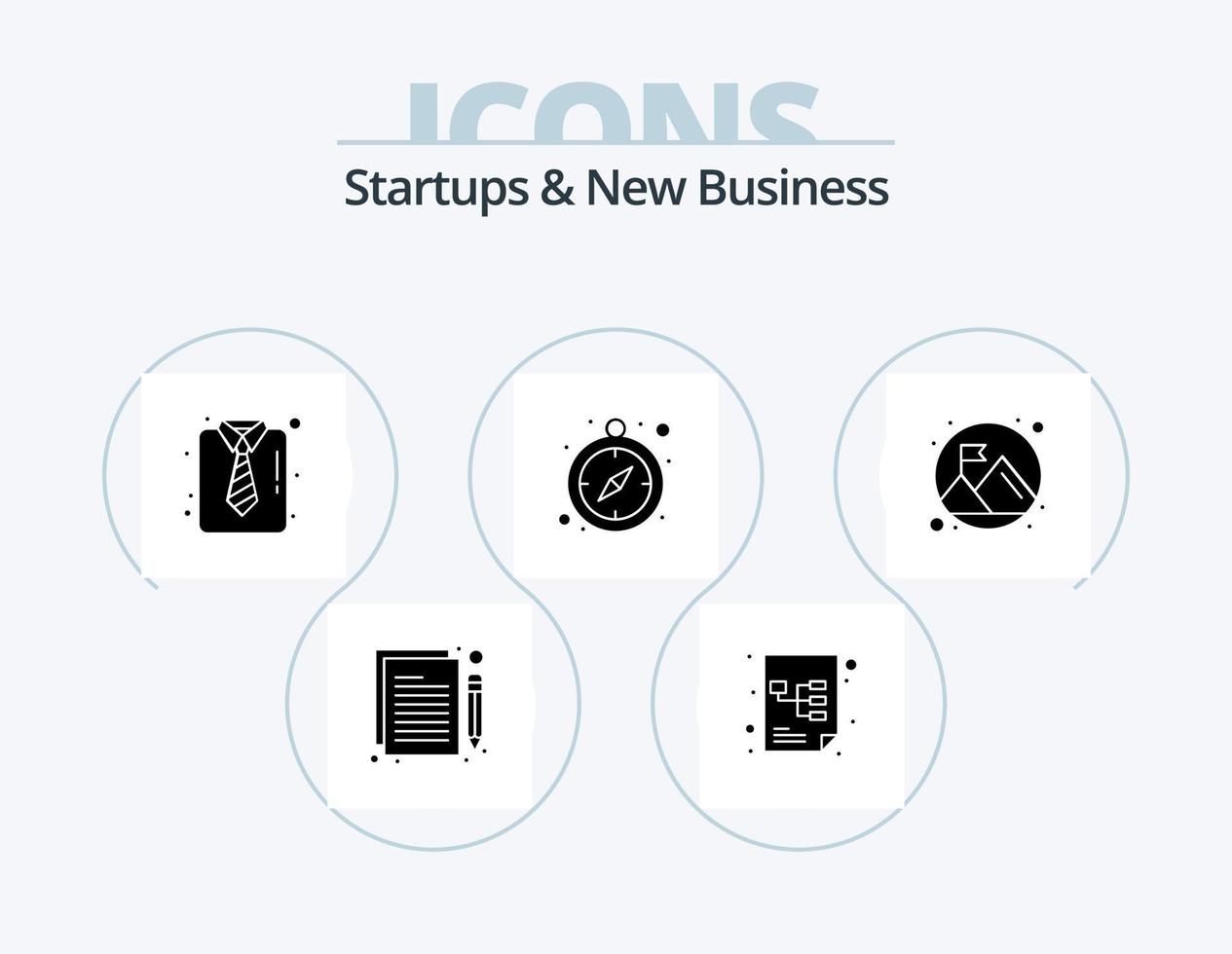 startups en nieuw bedrijf glyph icoon pak 5 icoon ontwerp. succes. vlag. bedrijf. productiviteit. klok vector