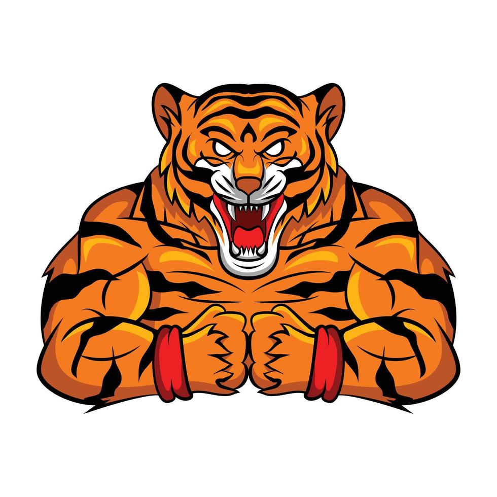 tijger sterk mascotte vector