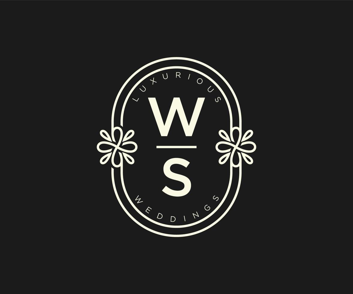 ws initialen brief bruiloft monogram logos sjabloon, hand- getrokken modern minimalistisch en bloemen Sjablonen voor uitnodiging kaarten, opslaan de datum, elegant identiteit. vector