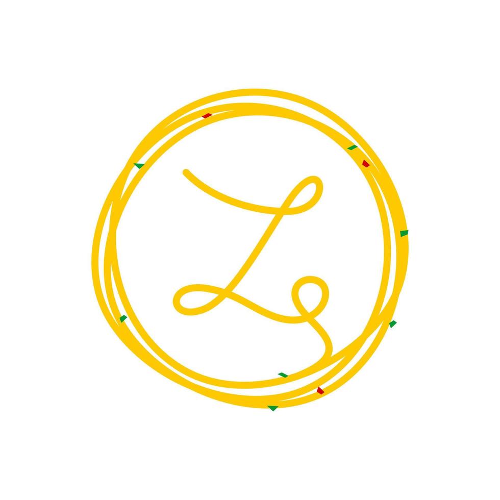 eerste z cirkel noodle logo vector