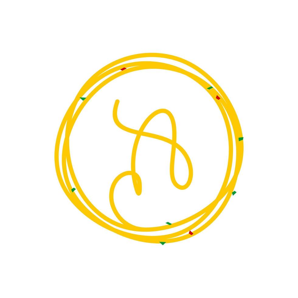 eerste een cirkel noodle logo vector