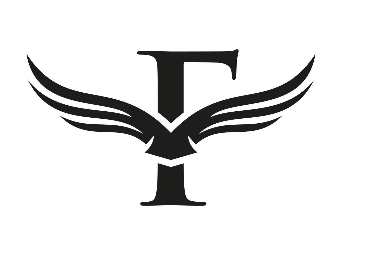 brief f vleugel logo voor vervoer, vracht, vervoer logotype vector sjabloon