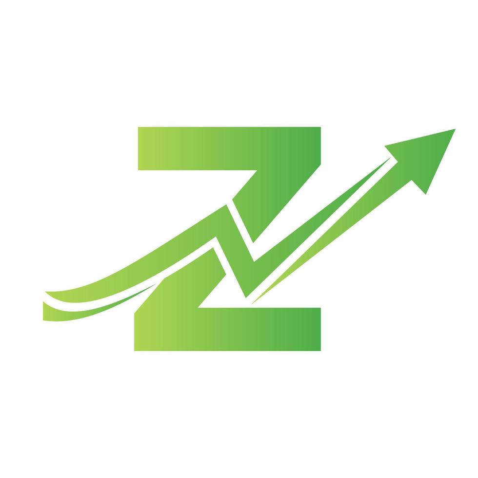 brief z financieel logo met groei pijl. economie logo teken Aan alfabet vector