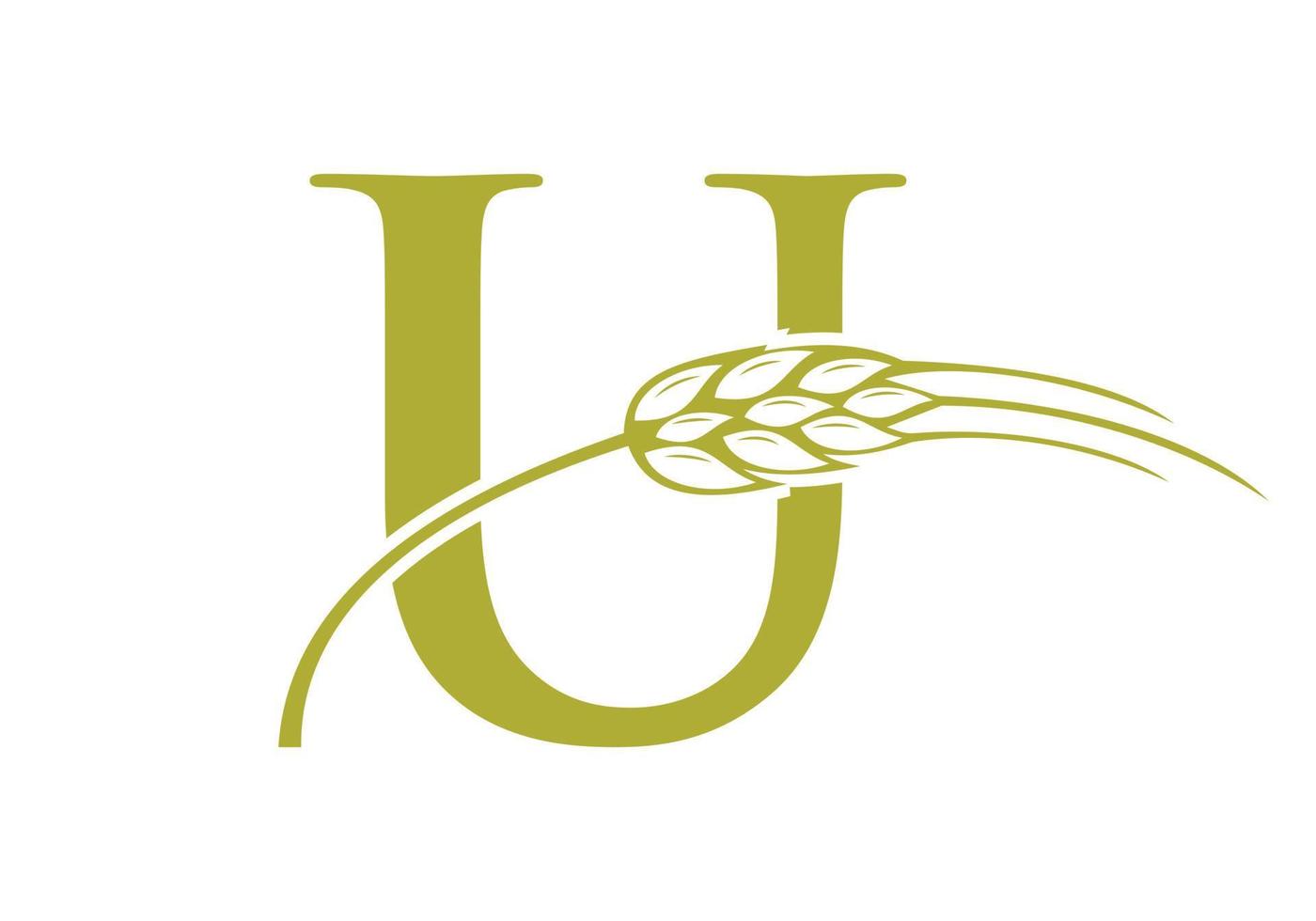 brief u landbouw logo boerderij vector