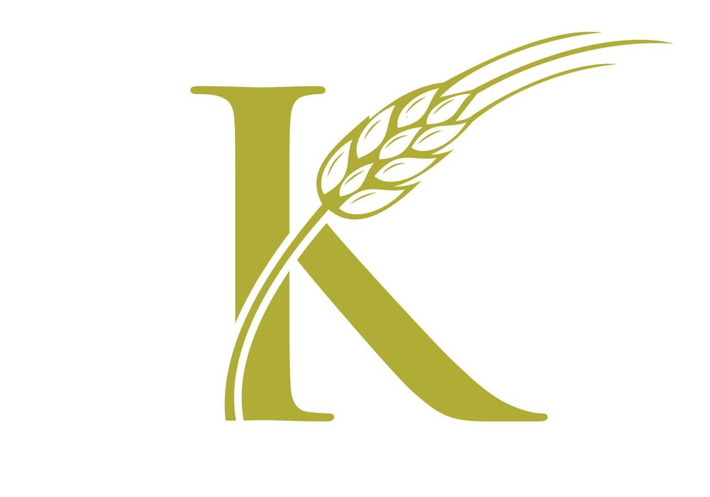 brief k landbouw logo boerderij vector