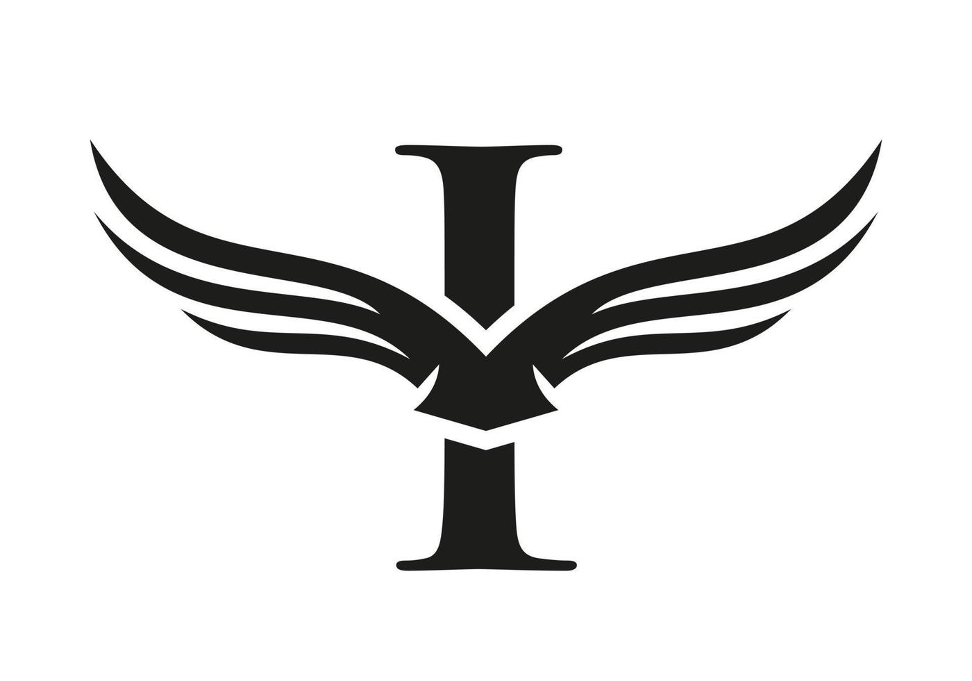 brief ik vleugel logo voor vervoer, vracht, vervoer logotype vector sjabloon