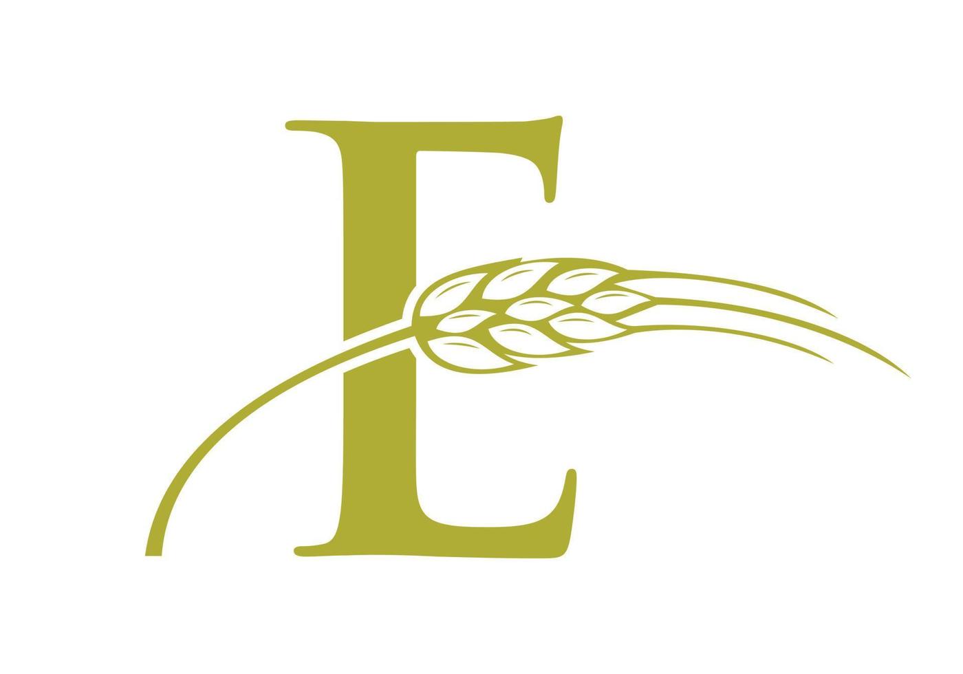 brief e landbouw logo boerderij vector