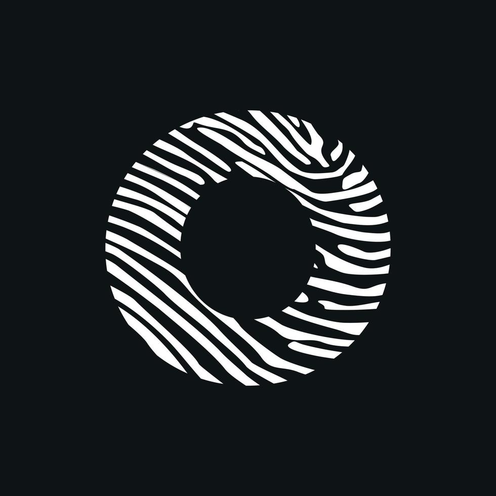 eerste O zebra structuur logo vector