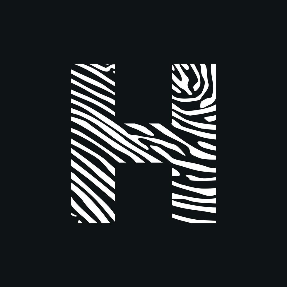 eerste h zebra structuur logo vector