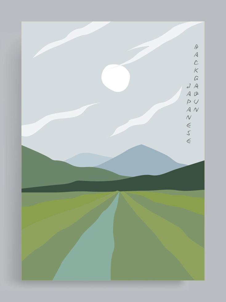 minimalisme Japans oosters stijl abstract vector. geschikt voor muur ingelijst afdrukken, boek omslag, poster, decoratie, behang, folder. vector