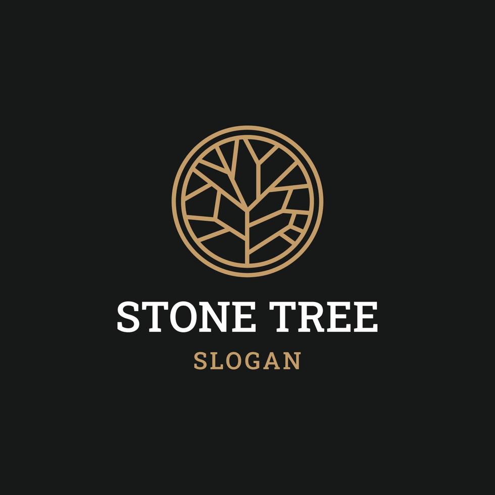 steen boom luxe logo vector icoon illustratie