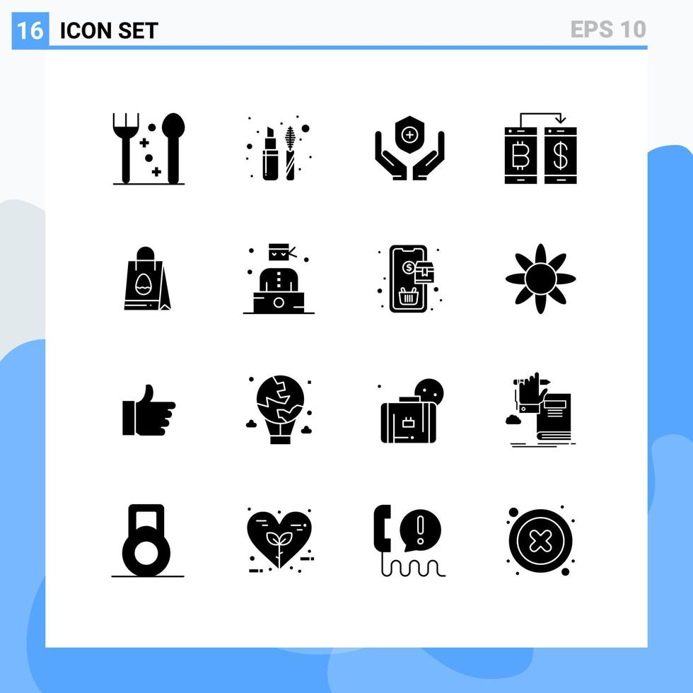 modern reeks van 16 solide glyphs en symbolen zo net zo zak overdracht geneeskunde doorsnijding betaling bewerkbare vector ontwerp elementen