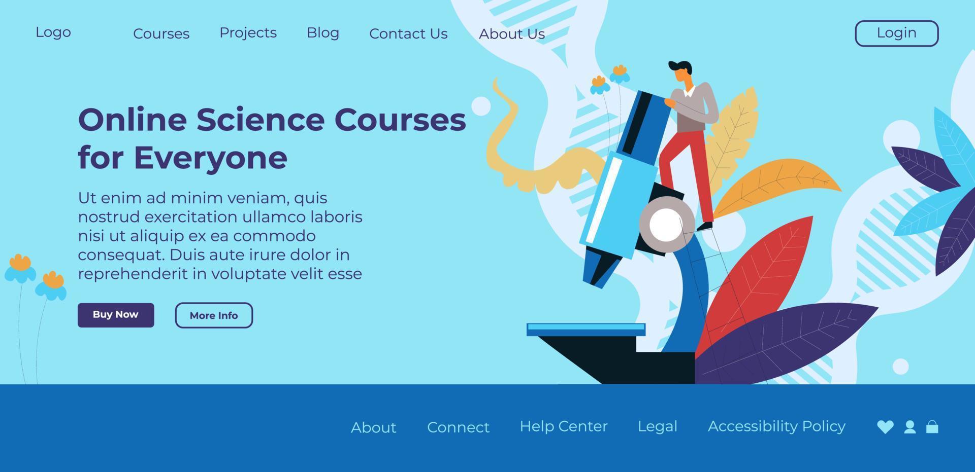 online wetenschap cursussen voor iedereen, onderwijs vector