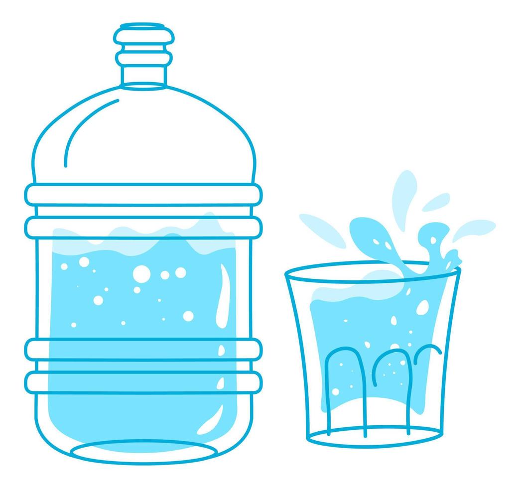 schoon gezuiverd water in fles, drinken of drank vector