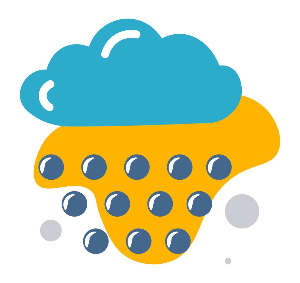 neerslag wolk met regen druppels weer icoon vector