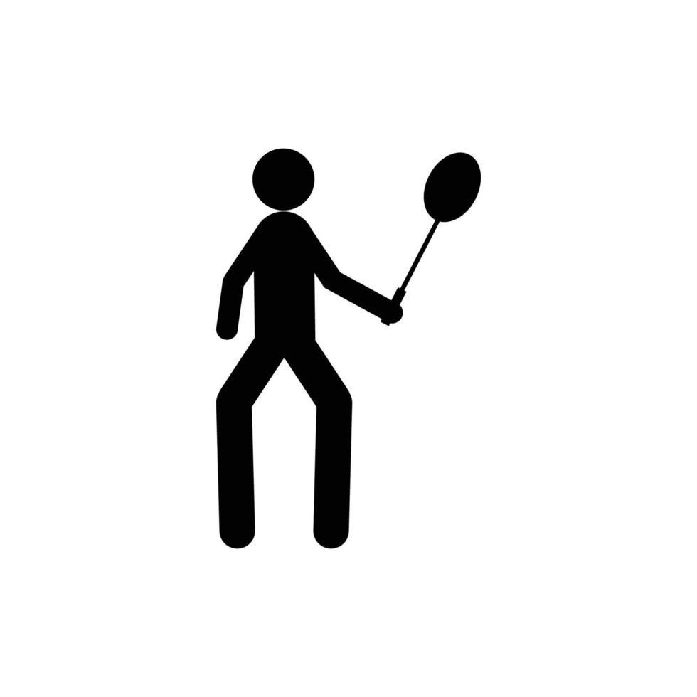 mensen spelen badminton icoon vector