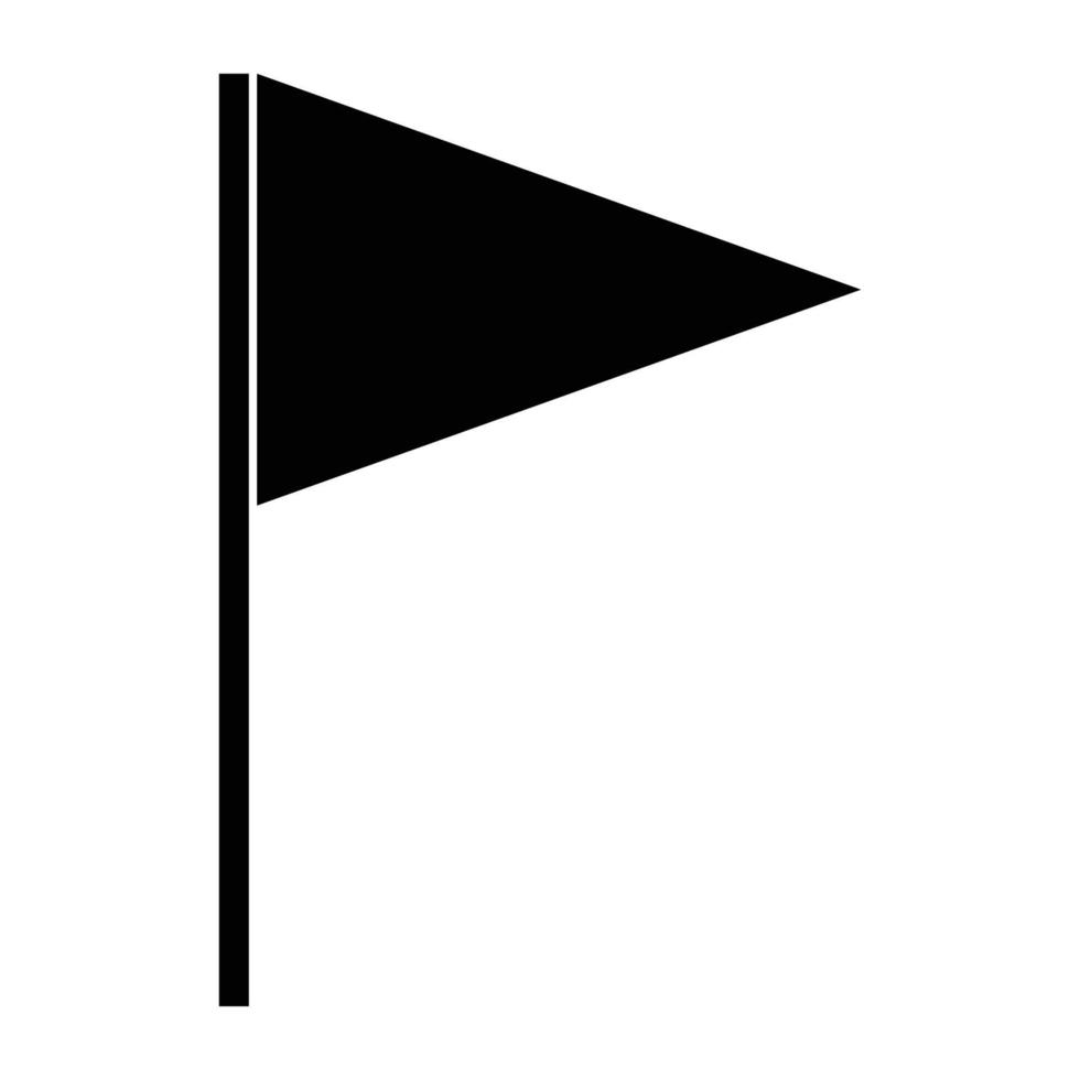 zwart driehoek vlag icoon vector