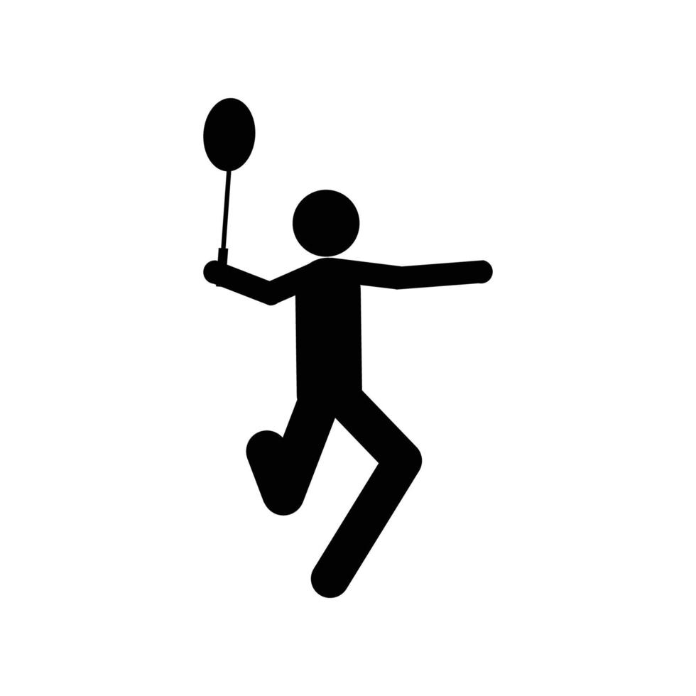mensen spelen badminton icoon vector