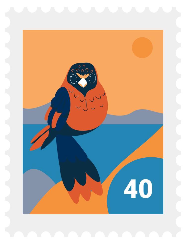 post Mark met goudvink, teken of postzegel vector
