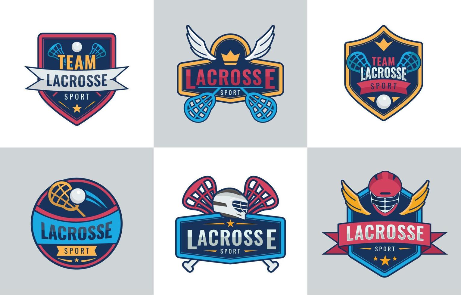 sport lacrosse logo verzameling vector