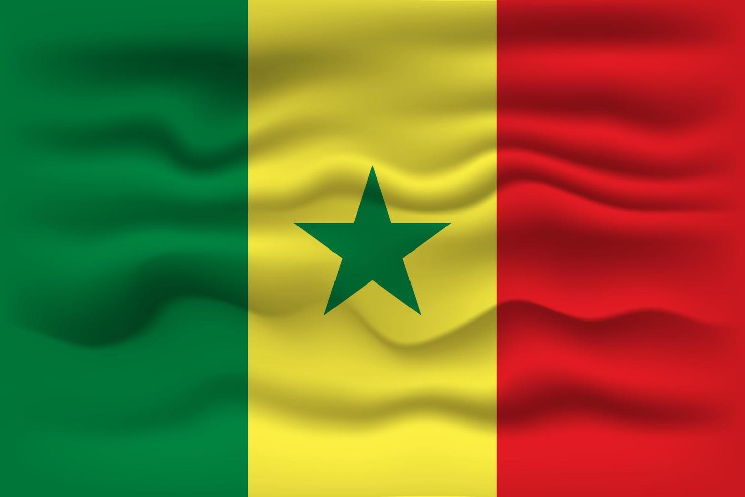 golvend vlag van de land Senegal. vector illustratie.