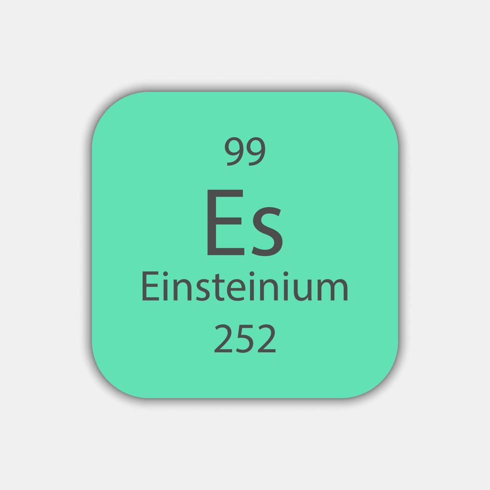 einsteinium-symbool. scheikundig element van het periodiek systeem. vectorillustratie. vector