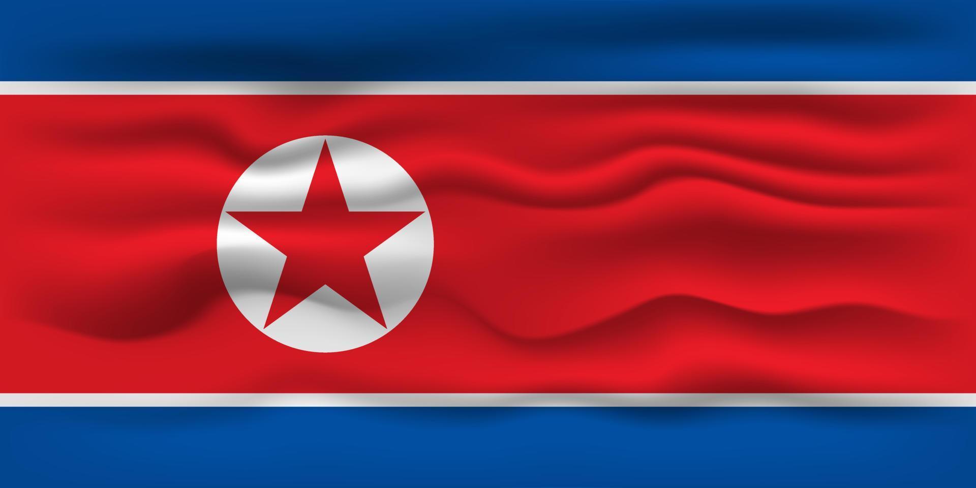 golvend vlag van de land noorden Korea. vector illustratie.