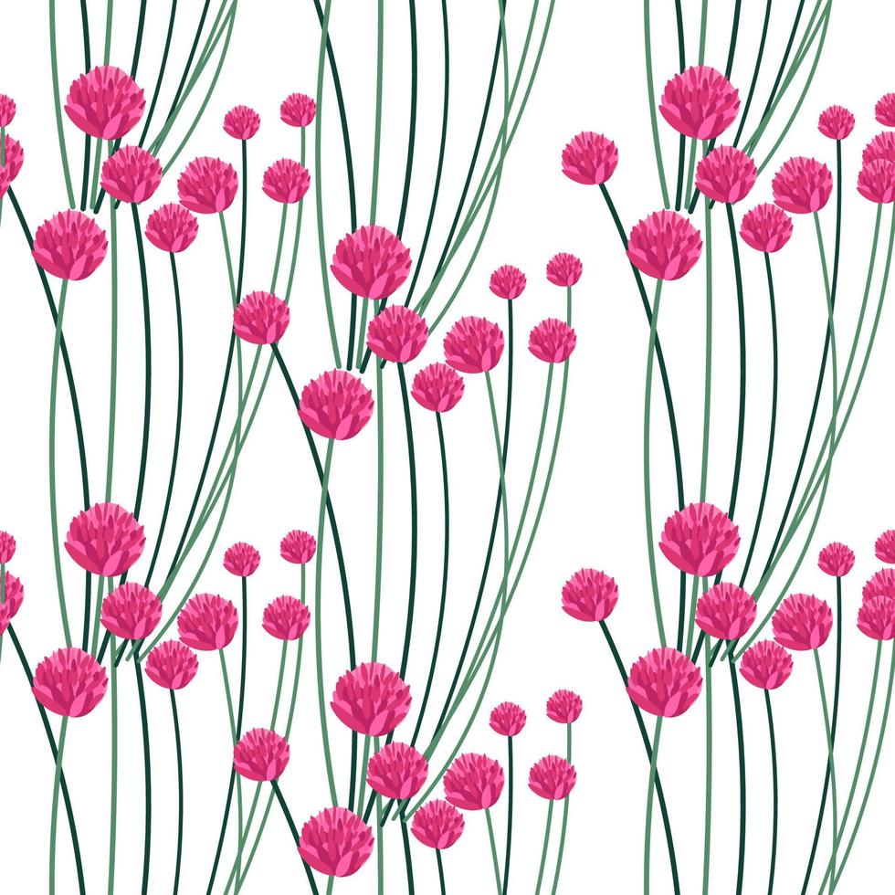 bloemen in bloeien, flora en gebladerte patroon vector