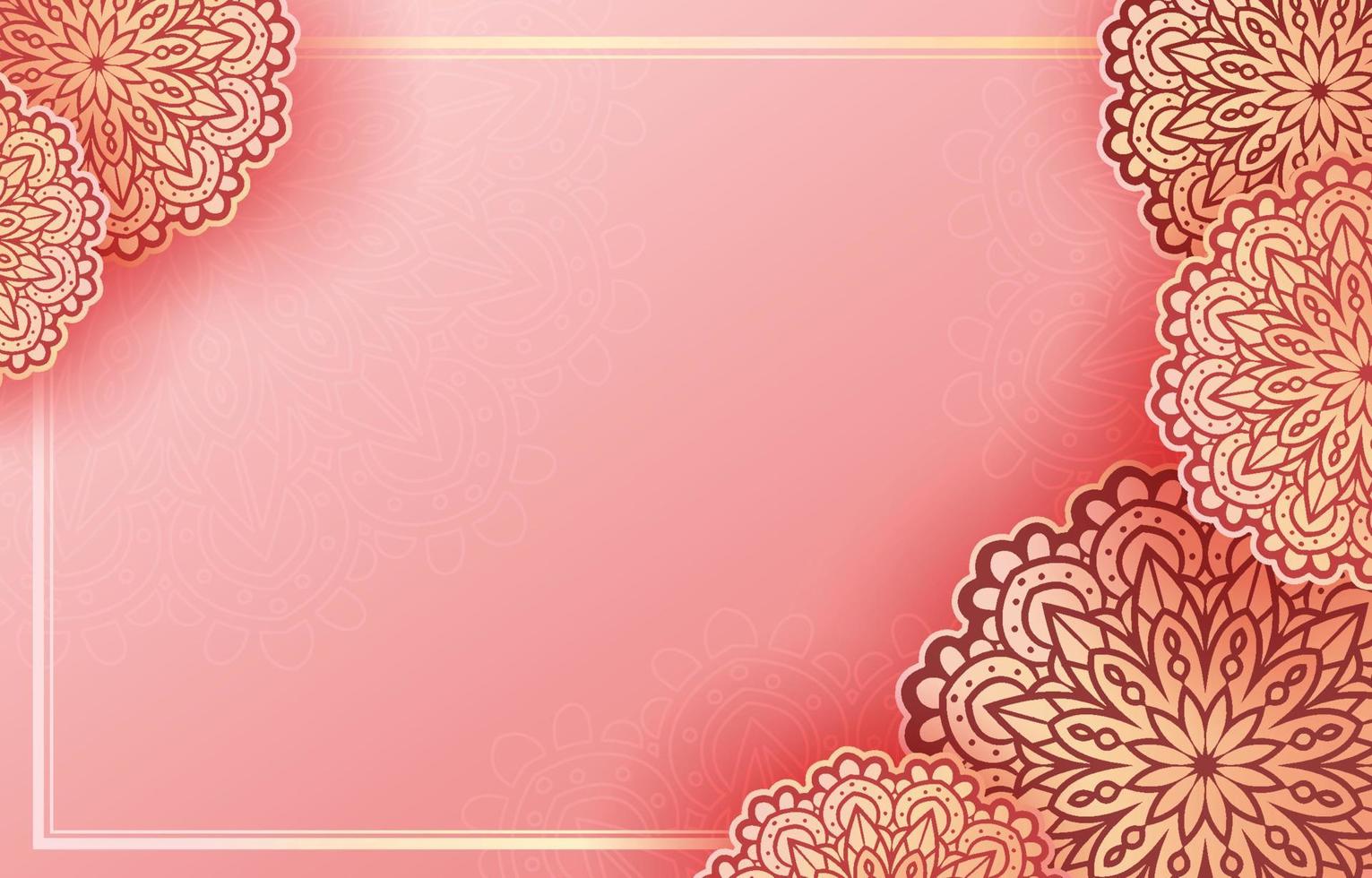 luxe roze mandala achtergrond vector