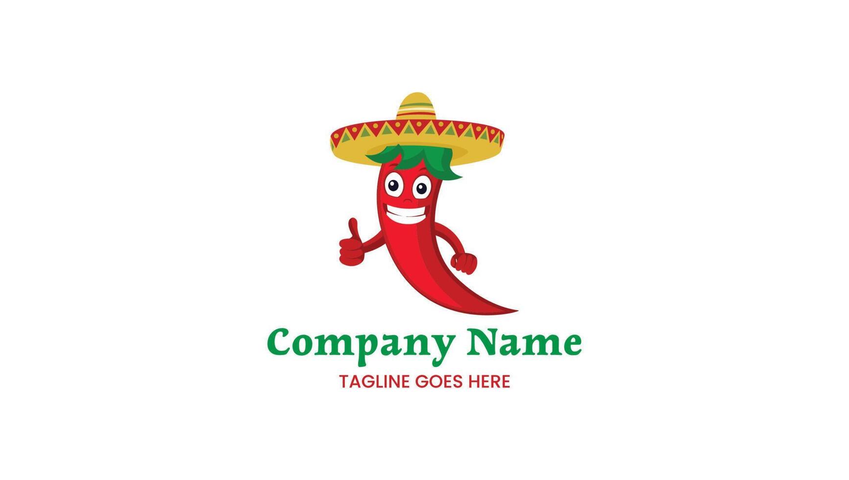 Mexicaans Chili met hoed en duimen omhoog logo vector