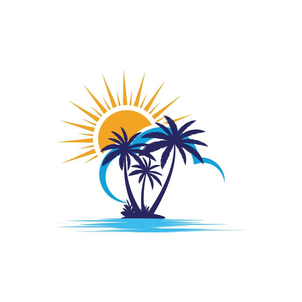 palmboom zomer logo sjabloon vector