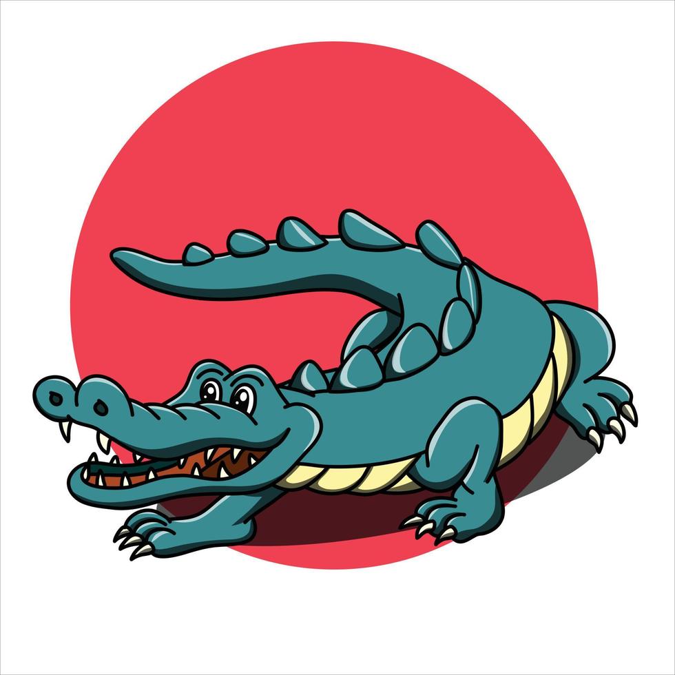 een schattig alligator krokodil kunst illustratie ontwerp in vector